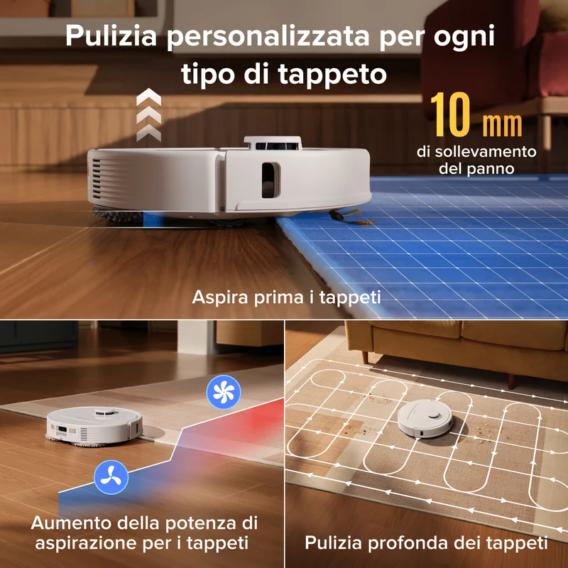 Robot aspirapolvere e lavapavimenti Roborock Qrevo S Pro Set - Aspirazione da 18.500 Pa e stazione di ricarica multifunzionale