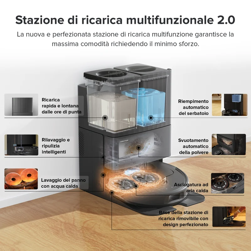 Robot aspirapolvere Roborock Qrevo Pro con stazione multifunzionale 2.0