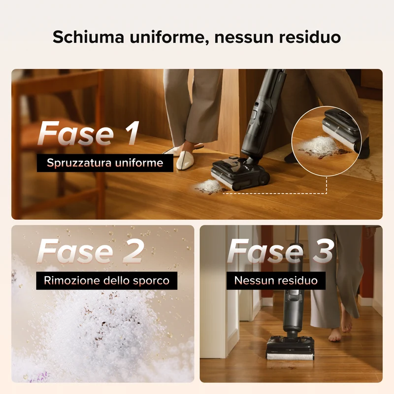 Soluzione detergente schiumogena per pavimenti da 480 ml – Compatibile con l’aspirapolvere lavapavimenti Roborock F25 ACE Pro, formula con pochi residui