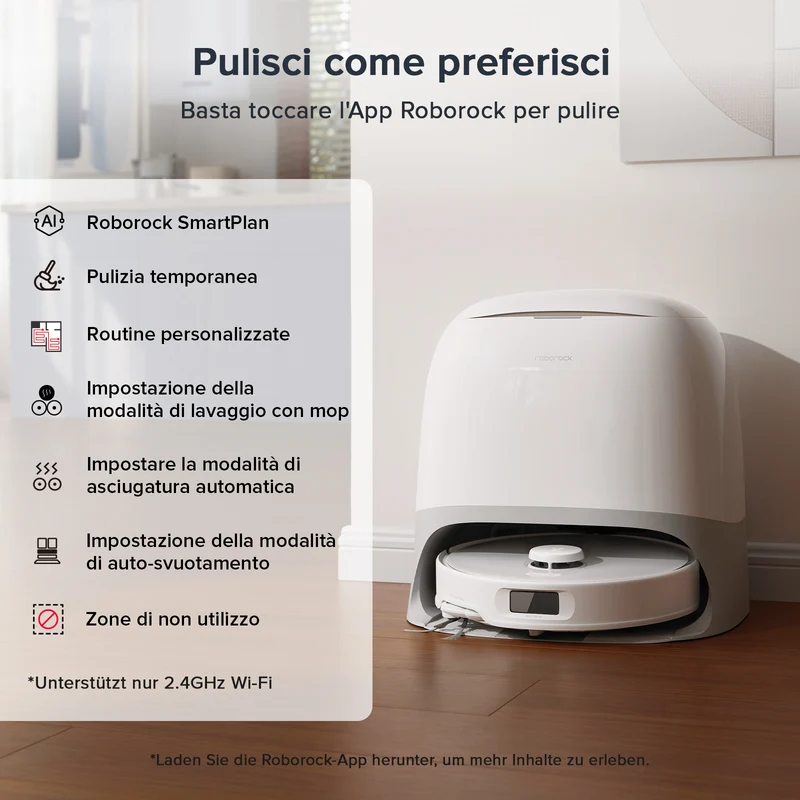 Roborock Qrevo Curv S5X robot aspirapolvere con stazione multifunzionale 3.0