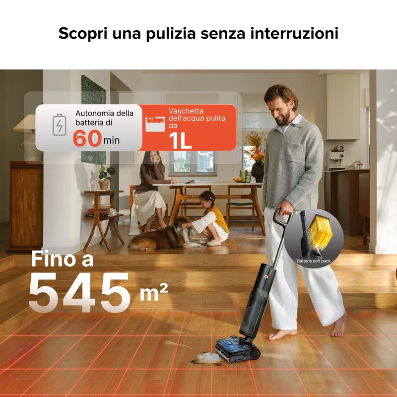 Aspirapolvere Roborock F25 ACE Pro per umido e secco con tecnologia di pulizia JetFoaming™