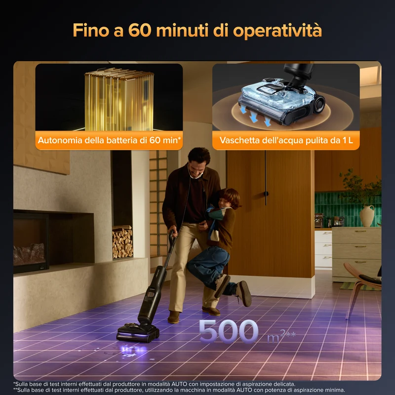 Aspirapolvere Roborock F25 Ultra per umido e secco con pulizia a vapore e acqua calda