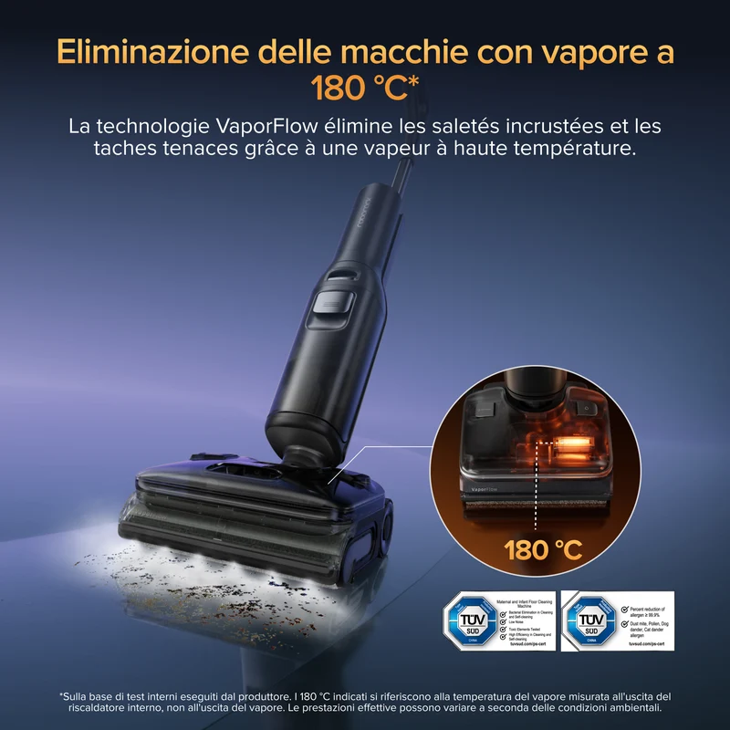 Aspirapolvere Roborock F25 Ultra per umido e secco con pulizia a vapore e acqua calda