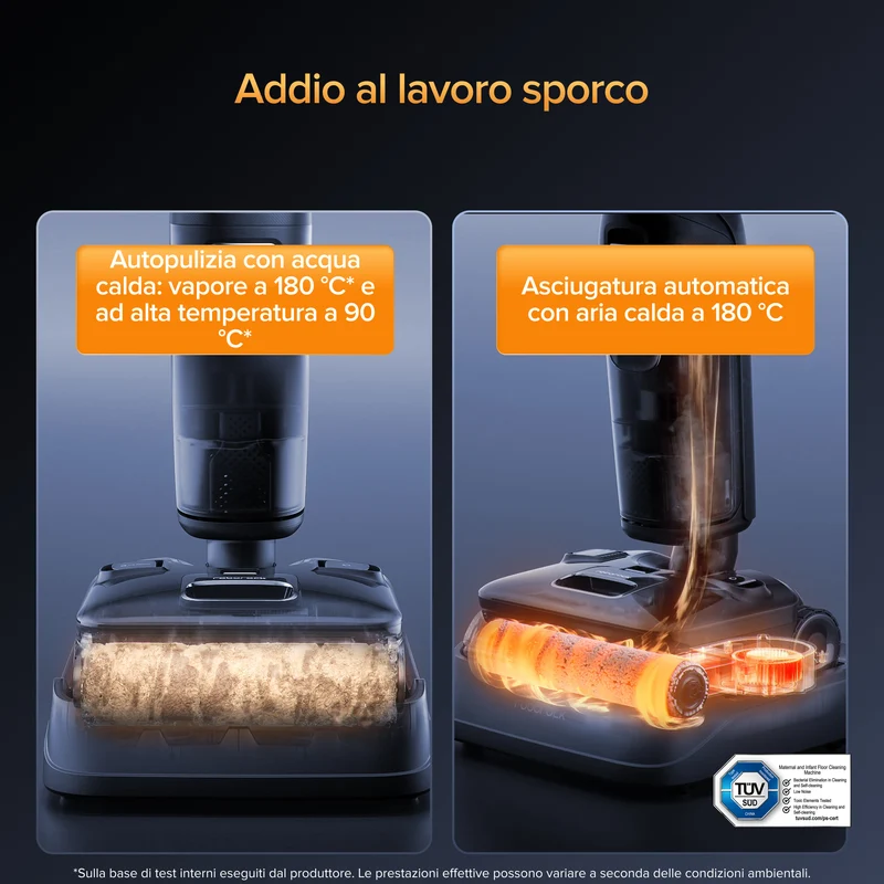 Aspirapolvere Roborock F25 Ultra per umido e secco con pulizia a vapore e acqua calda