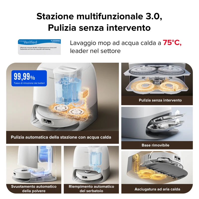 Roborock Qrevo Curv robot aspirapolvere con stazione multifunzionale 3.0
