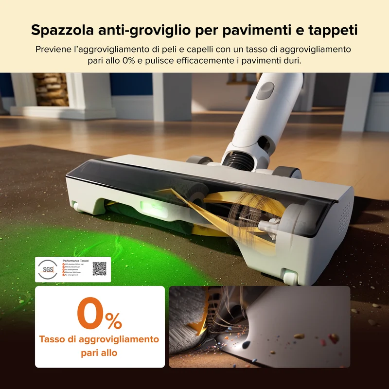 Roborock H60 Hub Aspirapolvere senza fili con base di svuotamento automatico