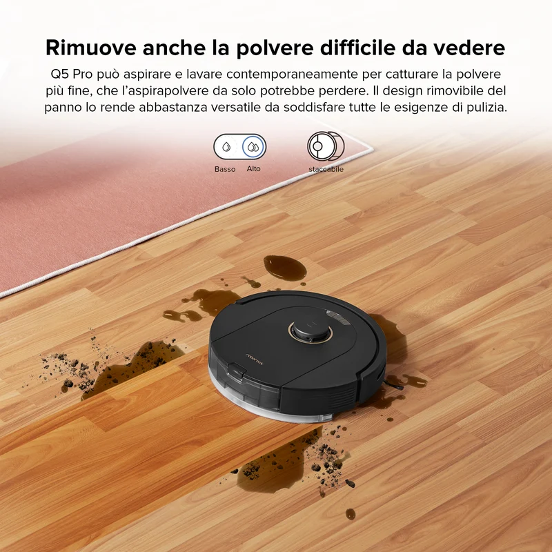 Robot aspirapolvere e panno Roborock Q5 Pro