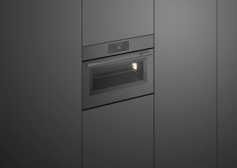 Fisher & Paykel 60cm Series 9 Minimal Compact Combi-Microwave Oven, Grey Glass