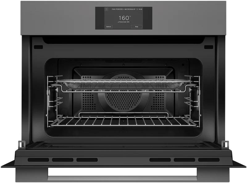Fisher & Paykel 60cm Series 7 Minimal Compact Combi-Microwave Oven, Grey Glass