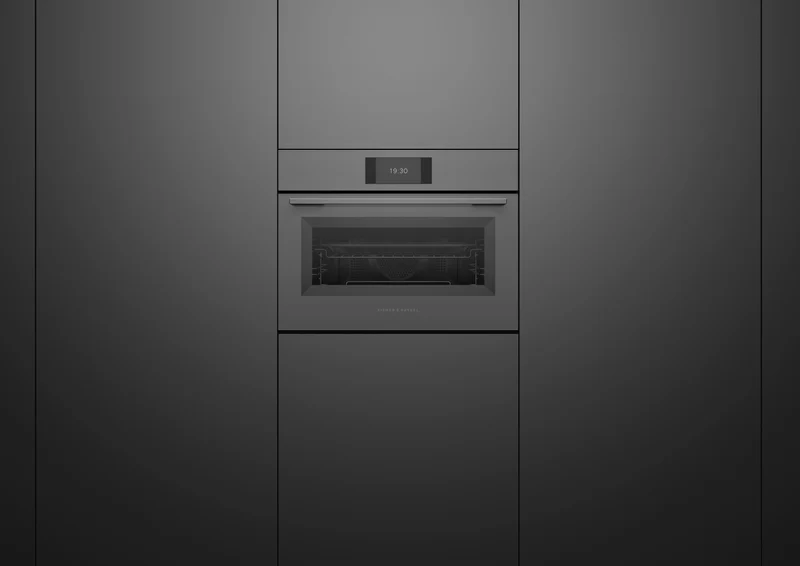 Fisher & Paykel 60cm Series 7 Minimal Compact Combi-Microwave Oven, Grey Glass