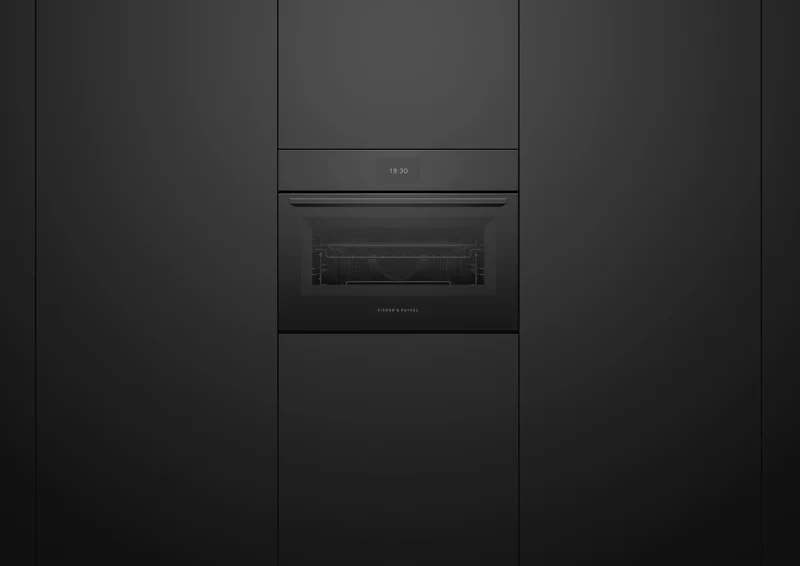 Fisher & Paykel 60cm Series 7 Minimal Compact Combi- Microwave Oven, Black Glass