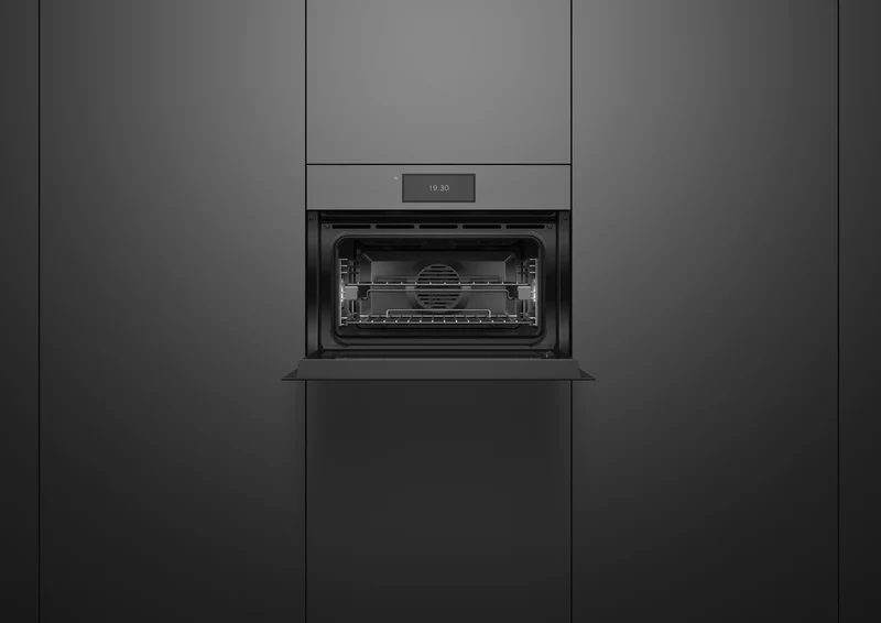 Fisher & Paykel 60cm Series 11, Minimal Handless Compact Combi-Steam Oven, Grey Glass