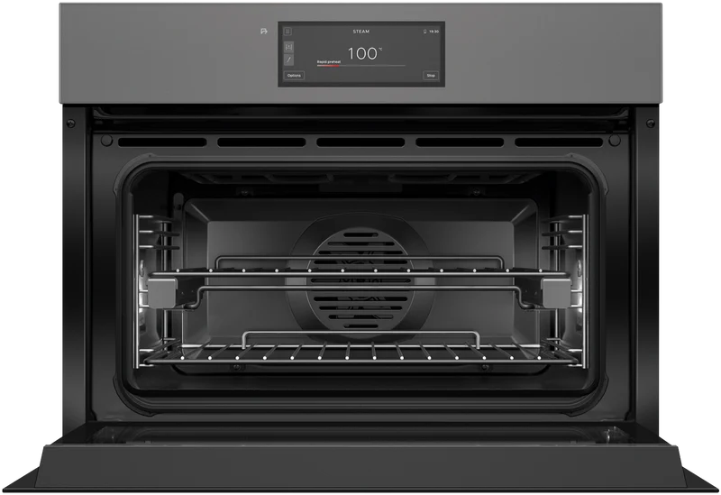 Fisher & Paykel 60cm Series 11, Minimal Handless Compact Combi-Steam Oven, Grey Glass