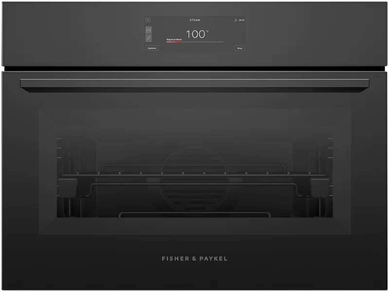 Fisher & Paykel 60cm Series 11 Minimal Compact Combi-Steam Oven, Black Glass