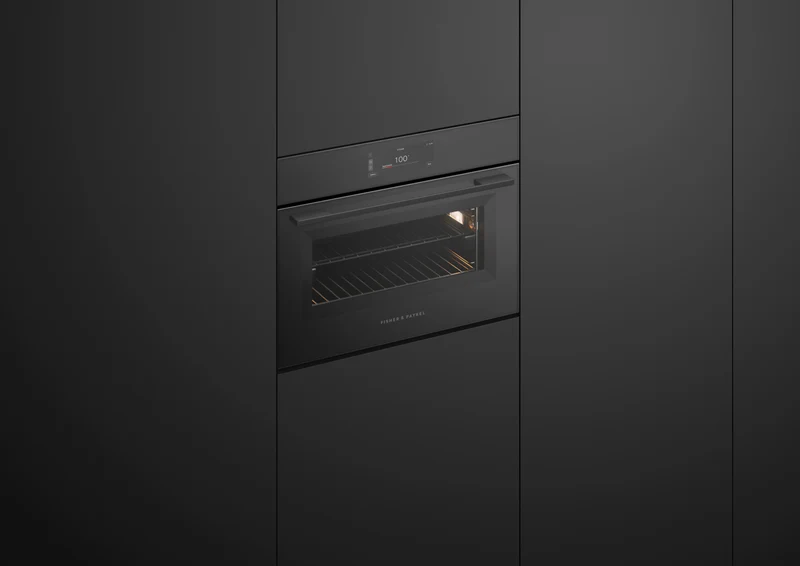 Fisher & Paykel 60cm Series 11 Minimal Compact Combi-Steam Oven, Black Glass