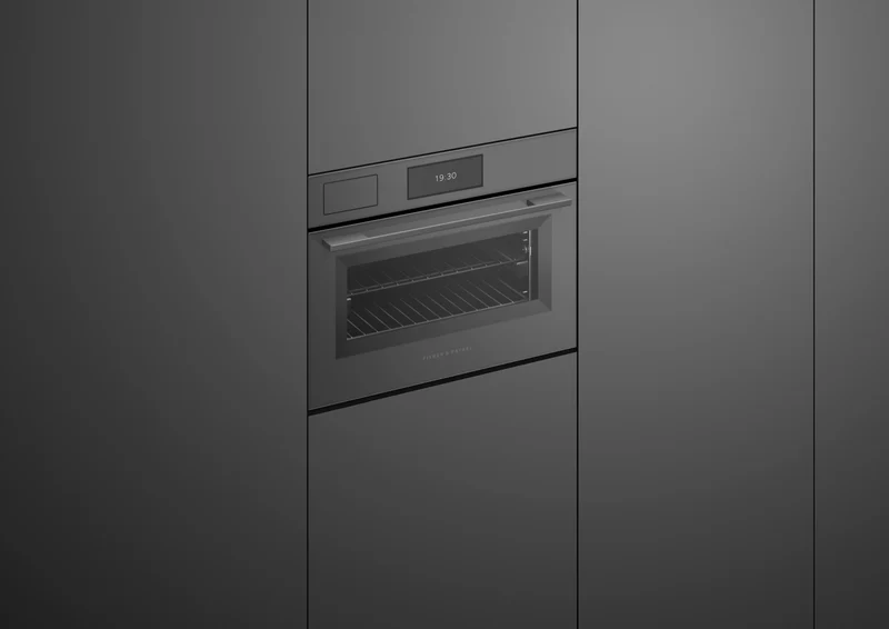 Fisher & Paykel 60cm Series 9, Minimal Compact Combi-Steam Oven, Grey Glass