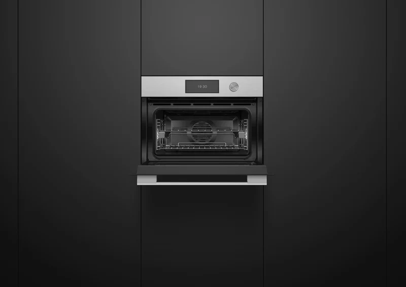 Fisher & Paykel 60cm Series 11, Contemporary Compact Combi-Steam Oven, Brushed Silver Glass