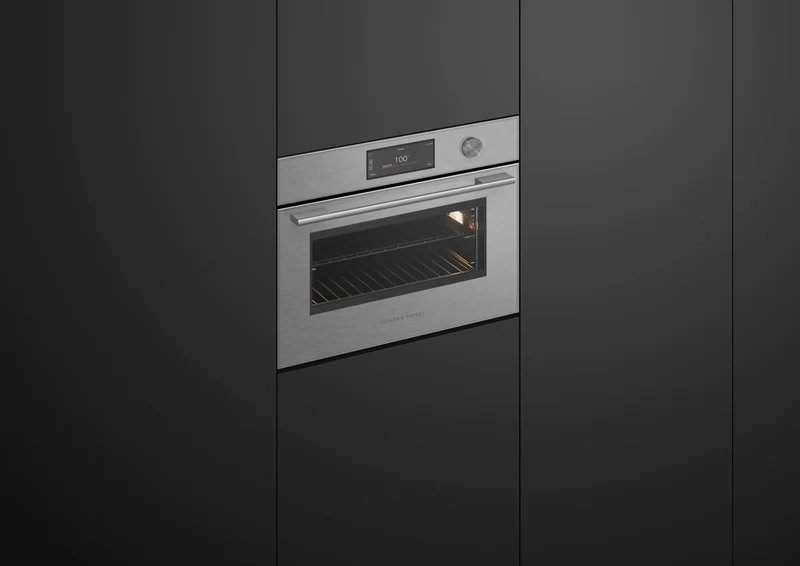 Fisher & Paykel 60cm Series 11, Contemporary Compact Combi-Steam Oven, Brushed Silver Glass