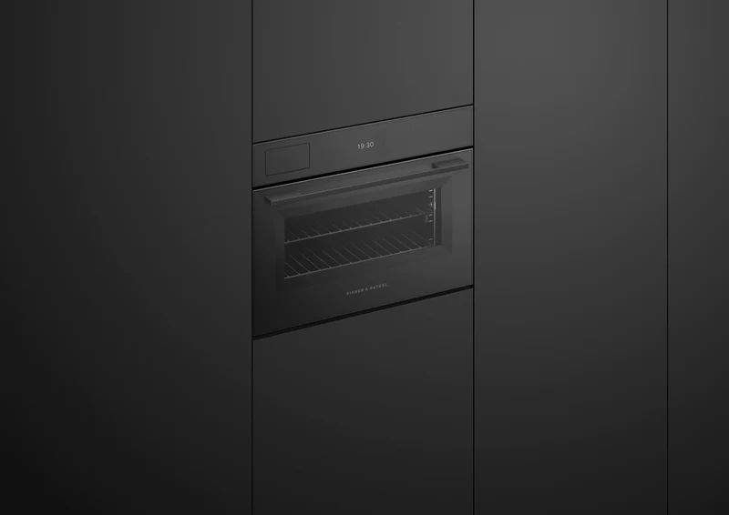 Fisher & Paykel 60cm Series 7, Minimal Compact Combi-Steam Oven, Black Glass