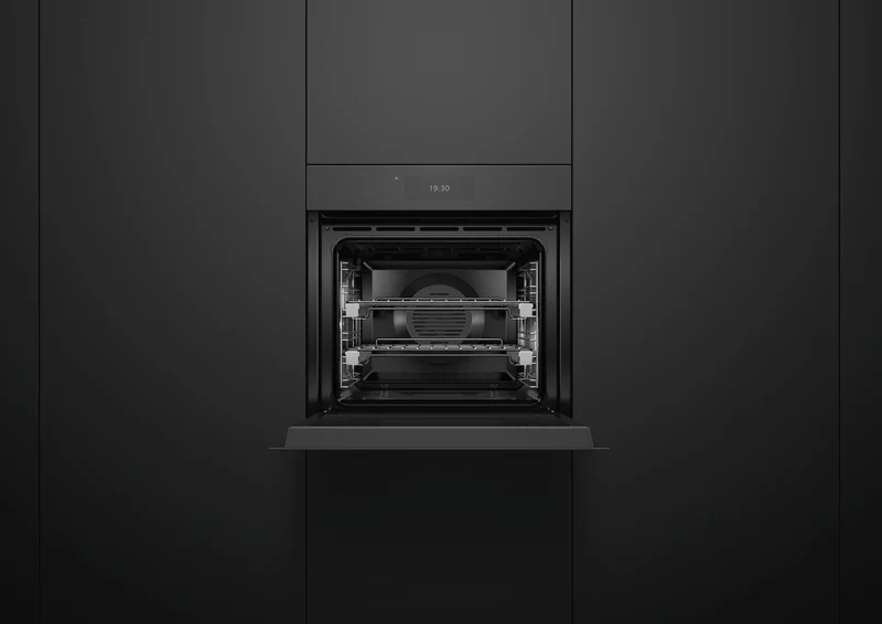 Fisher & Paykel 60cm Series 11, Minimal Handless Combi-Steam Oven, Black Glass
