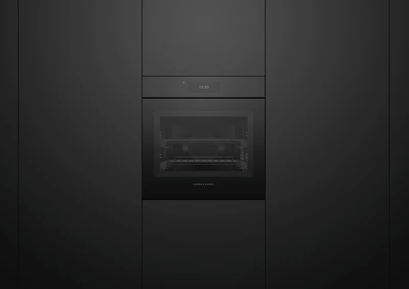 Fisher & Paykel 60cm Series 11, Minimal Handless Combi-Steam Oven, Black Glass