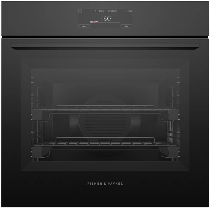 Fisher & Paykel 60cm Series 11, Minimal Combi-Steam Oven, Black Glass