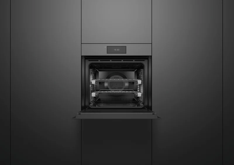 Fisher & Paykel 60cm Series 11, Minimal Handless Pyrolytic Oven, Grey Glass