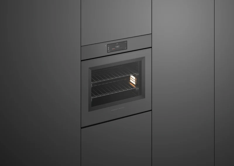 Fisher & Paykel 60cm Series 11, Minimal Handless Pyrolytic Oven, Grey Glass