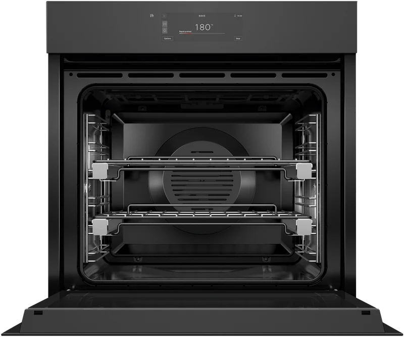 Fisher & Paykel 60cm Series 11, Minimal Handleless Pyrolytic Oven, Black Glass