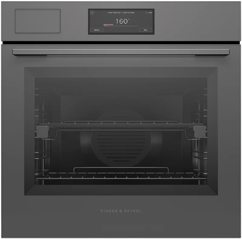 Fisher & Paykel 60cm Series 9, Minimal Combi-Steam Oven, Grey Glass