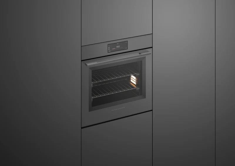 Fisher & Paykel 60cm Series 9, Minimal Pyrolytic Oven, Grey Glass