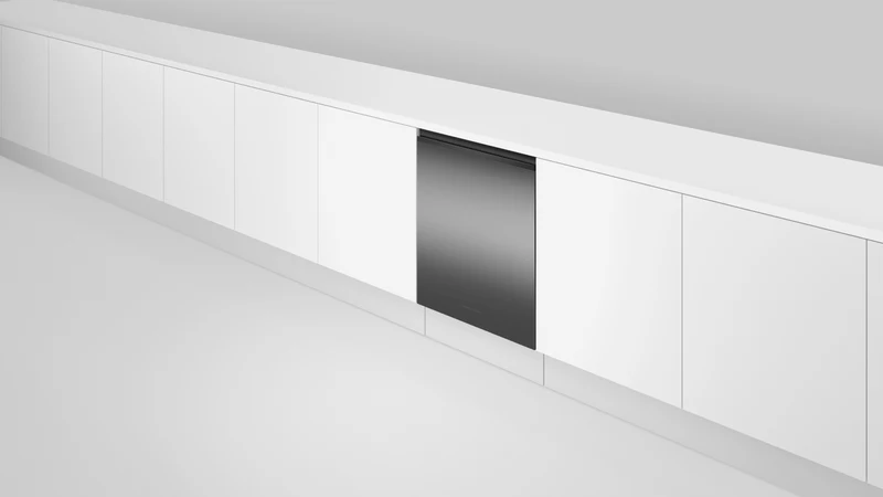Fisher & Paykel Series 7 Contemporary Built-Under Dishwasher, Recessed Handle, Black Stainless Steel