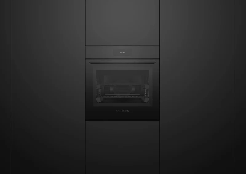 Fisher & Paykel 60cm Series 9, Minimal Pyrolytic Oven, Black Glass