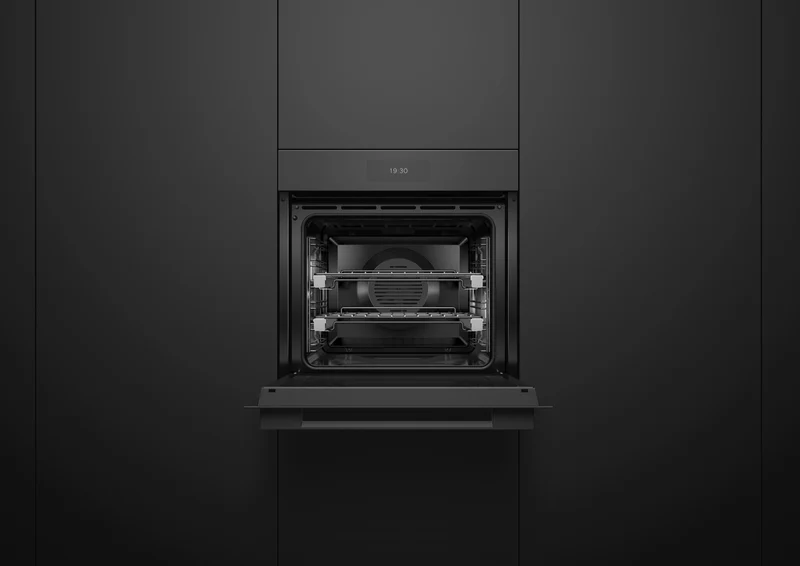 Fisher & Paykel 60cm Series 9, Minimal Pyrolytic Oven, Black Glass