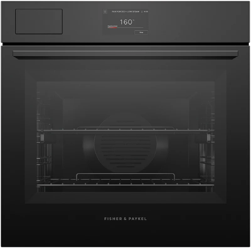 Fisher & Paykel 60cm Series 7, Minimal Combi-Steam Oven, Black Glass