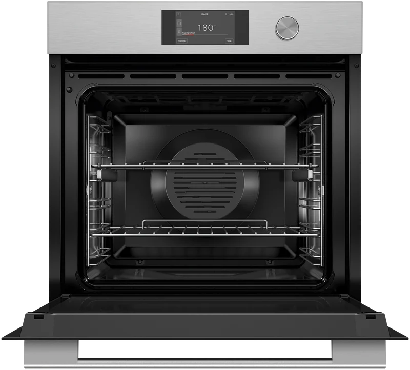 Fisher & Paykel 60cm Series 7, Contemporary Pyrolytic Oven, Brushed Silver Glass
