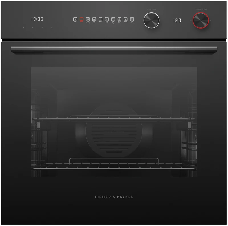 Fisher & Paykel 60cm Series 7, Contemporary Pyrolytic Oven, 9 Function, Black Glass