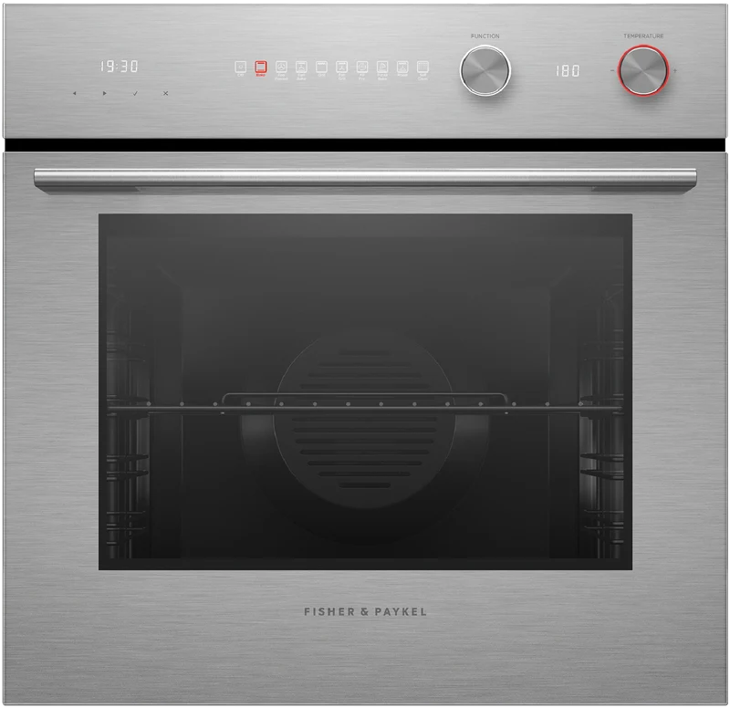 Fisher & Paykel 60cm Series 5, Contemporary Pyrolytic Oven, 9 Function, Brushed Silver Glass