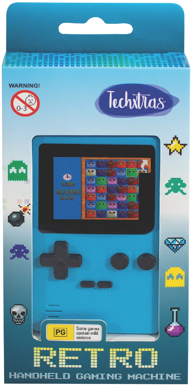 Techxtras 152-in-1 Retro Hand-Held Games Console (Light Blue)
