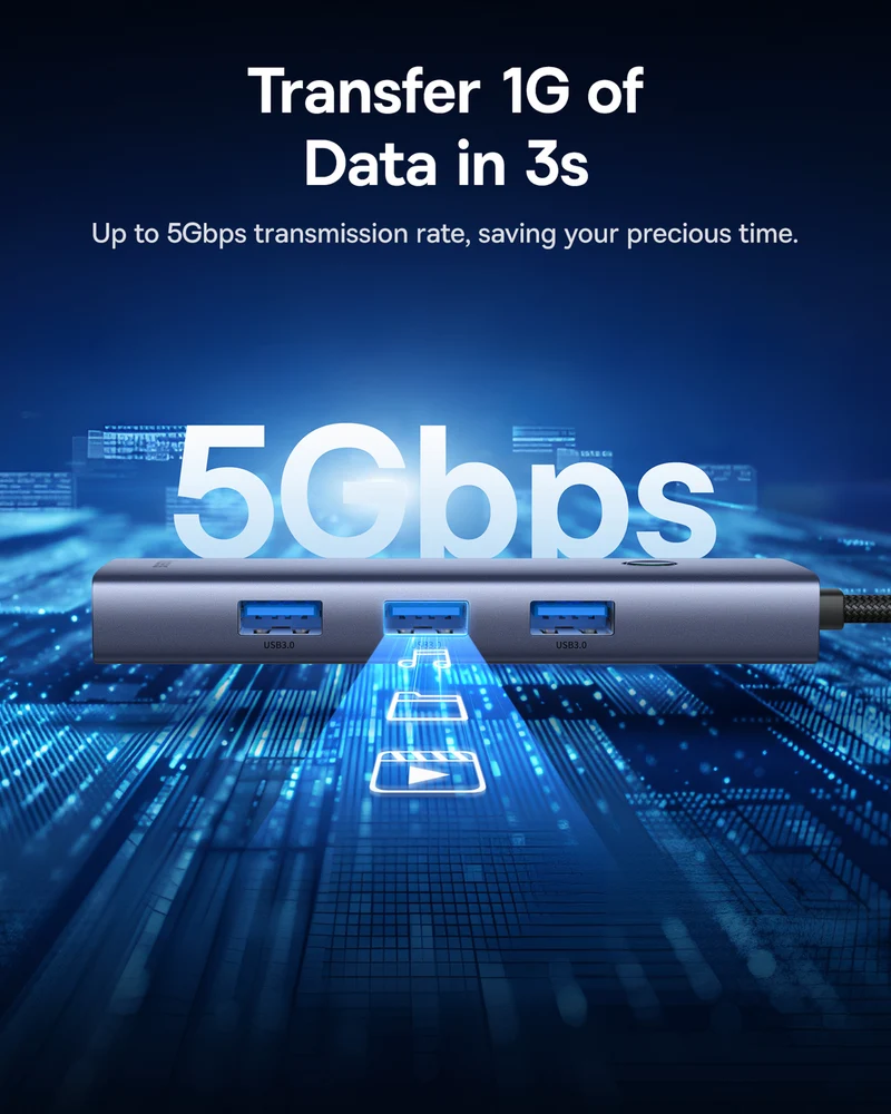 Baseus 4 Port USB-A to USB-C Hub