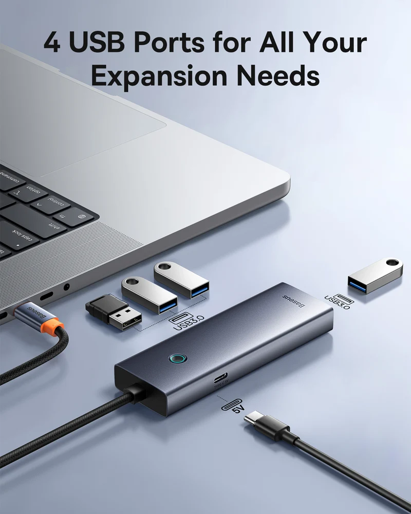Baseus 4 Port USB-A to USB-C Hub