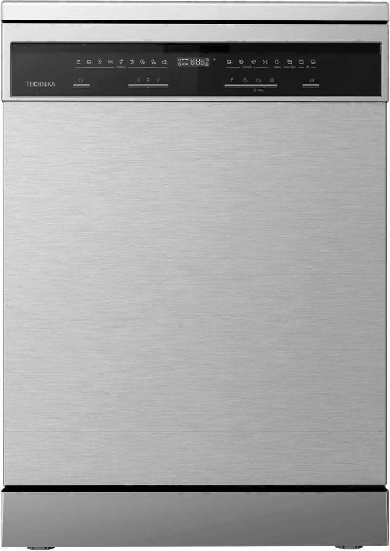 Technika 60cm Freestanding Dishwasher, 14 Place Settings, 9 Programs, Stainless Steel