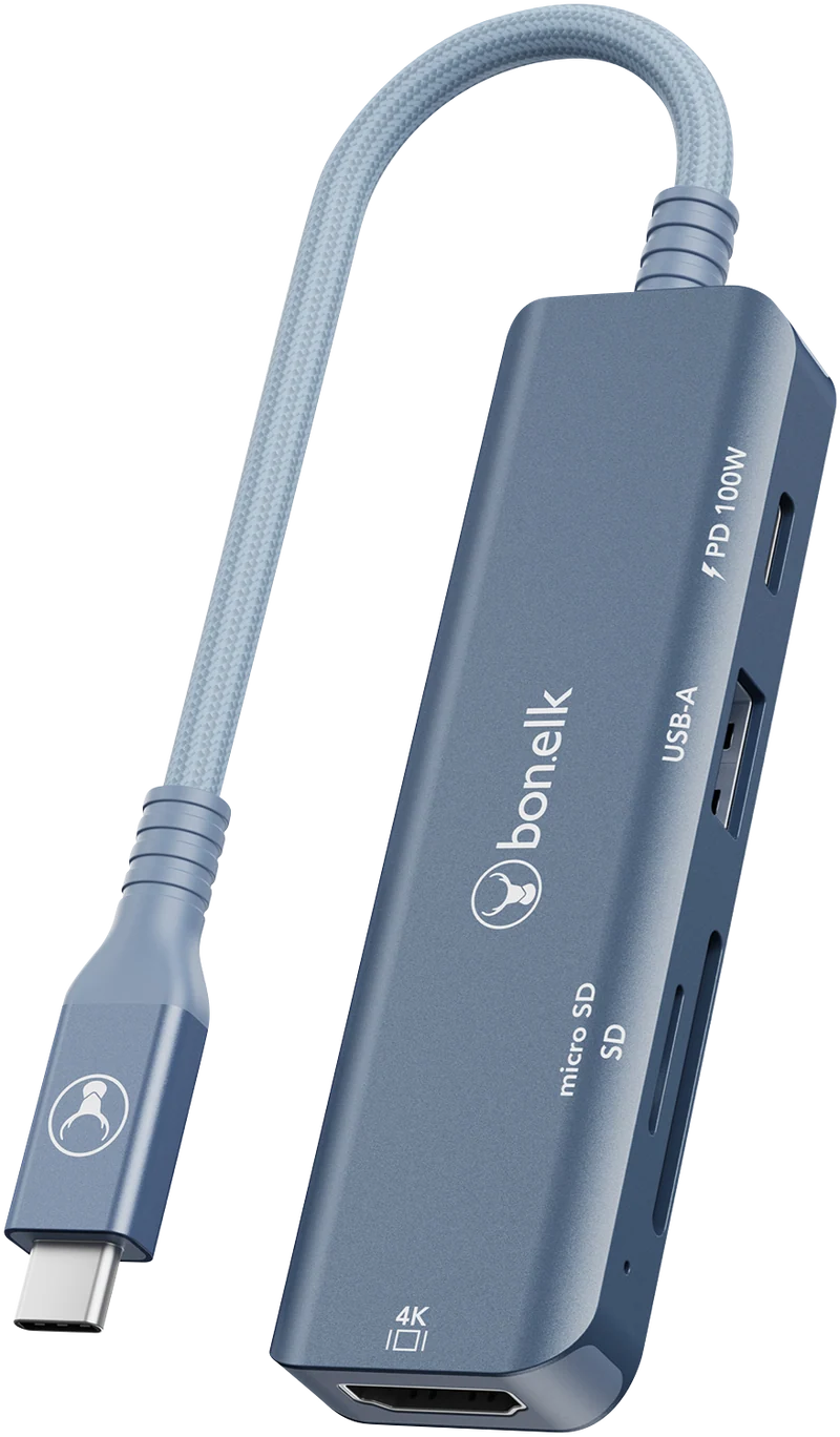 Bonelk Long-Life USB-C 5in1 Multiport Hub (Indigo)