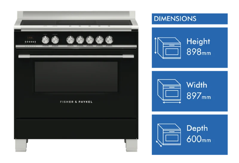 Fisher & Paykel 90cm Series 7 Classic 5 Zone Induction Cooker, 2 SmartZones