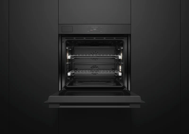 Fisher & Paykel Series 11 Minimal 76cm Pyrolytic Steam Assist Oven, Black Glass