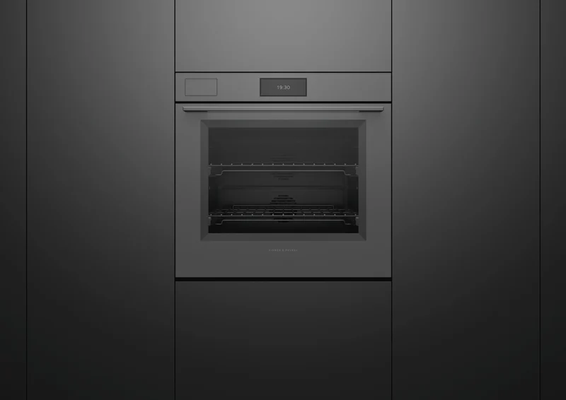 Fisher & Paykel Series 11 Minimal 76cm Pyrolytic Steam Assist Oven, Grey Glass