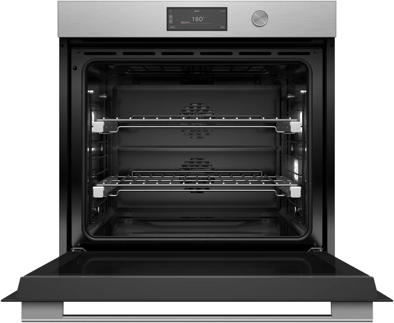 Fisher & Paykel Series 9 Contemporary 76cm Pyrolytic Oven, Brushed Silver Glass