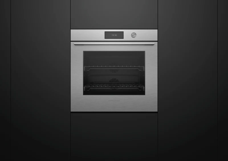 Fisher & Paykel Series 9 Contemporary 76cm Pyrolytic Oven, Brushed Silver Glass