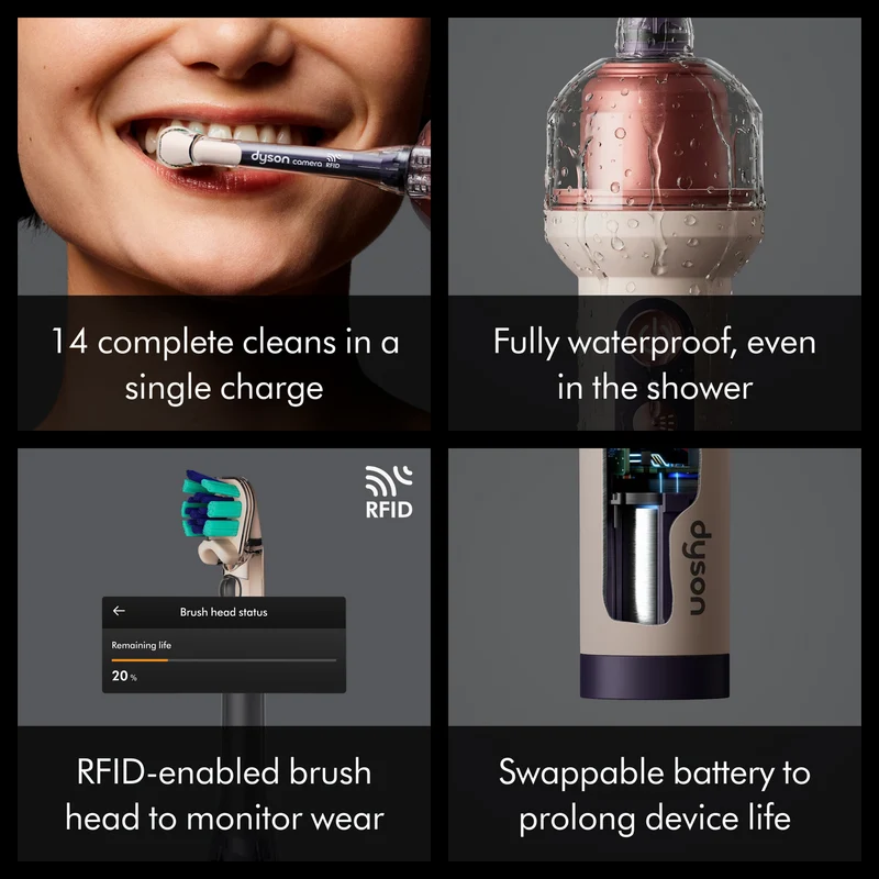 Dyson CameraJet Electric Toothbrush with Flosser and Starter Kit Ceramic Ultra Blue