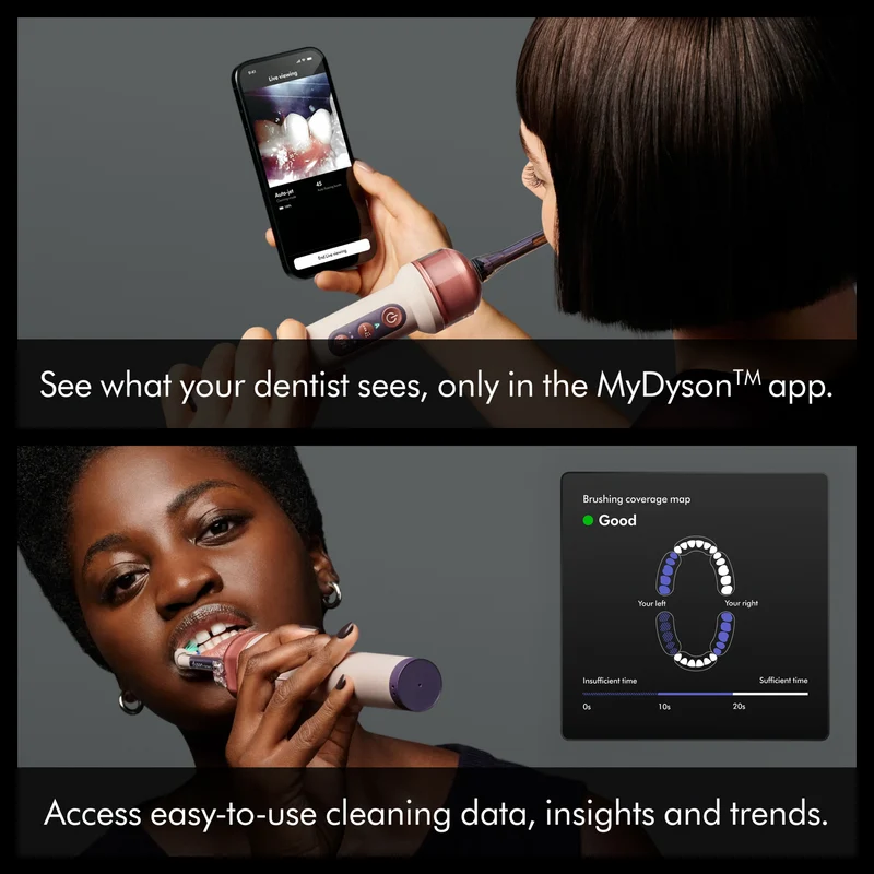 Dyson CameraJet Electric Toothbrush with Flosser and Starter Kit Ceramic Pink